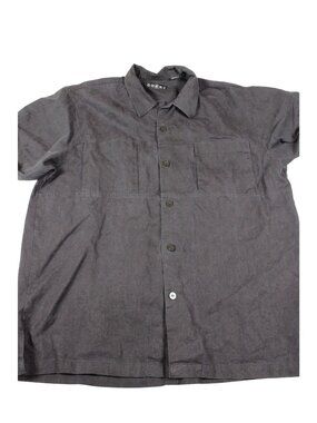 Gochu Mens Charcoal Gray Button-Up Short Sleeve Shirt Size XL